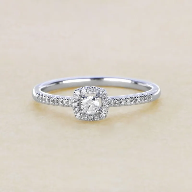 1/5ct TDW Round Shape Diamond Halo Ring in 10k Gold by De Couer sold by Zulily