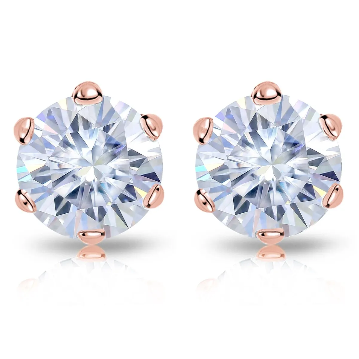 Auriya 3 1/2ctw Round Moissanite Stud Earrings 14k Gold - 7.8 mm sold by Zulily product image thumbnail 3