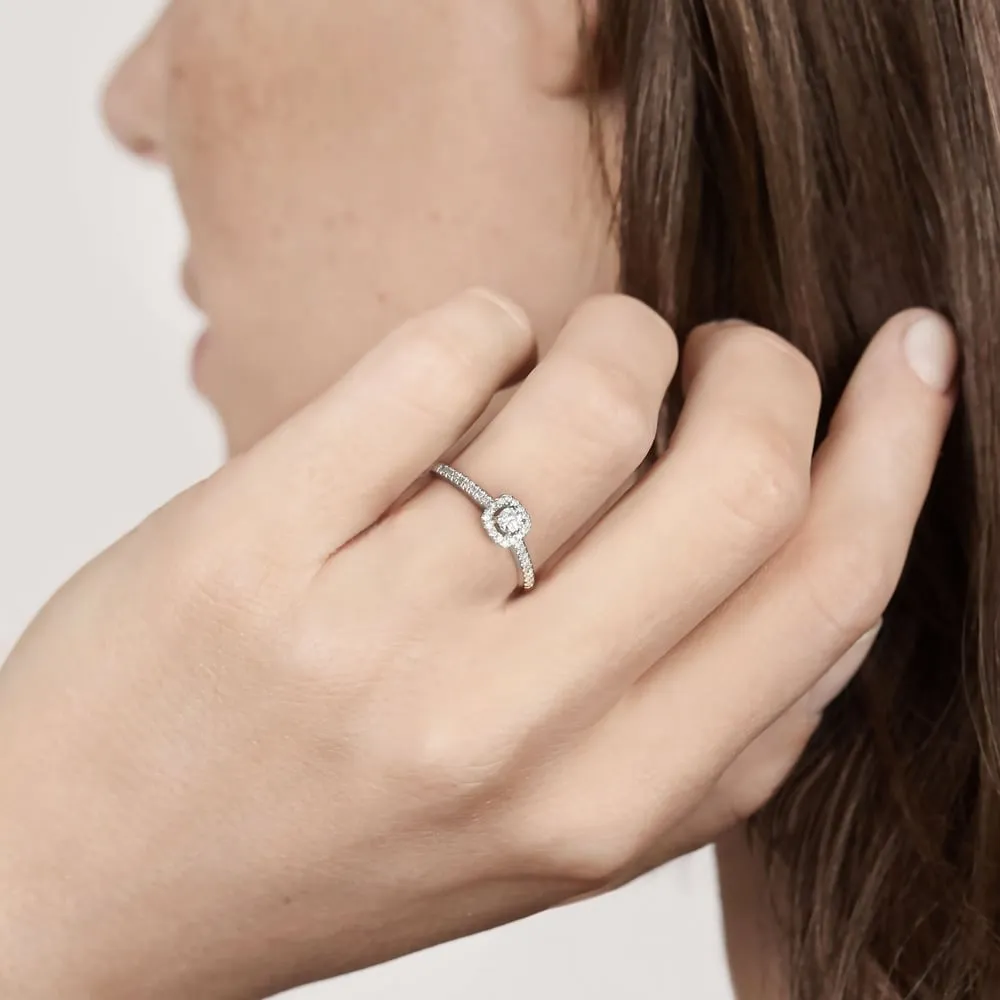 1/5ct TDW Round Shape Diamond Halo Ring in 10k Gold by De Couer sold by Zulily product image thumbnail 3