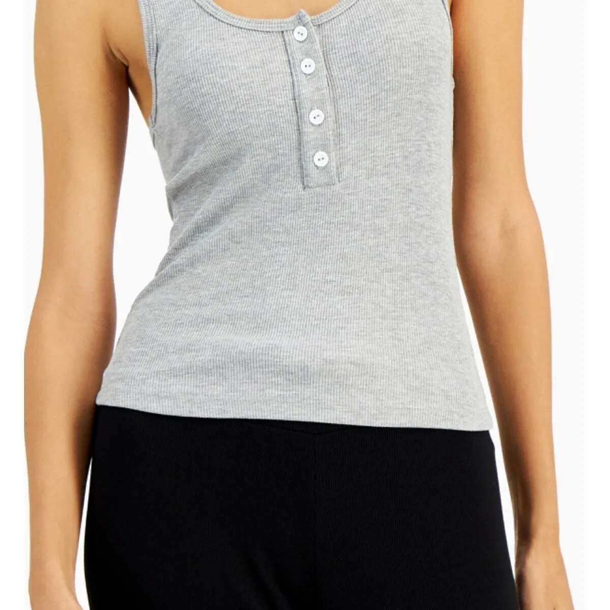 Lna Women's Moss Henley Tank Top Gray Size Large sold by Zulily