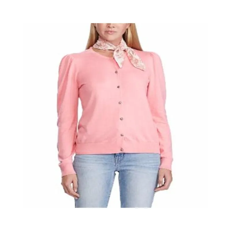Ralph Lauren Women's Puffed Sleeve Cardigan Pink Size Small sold by Zulily