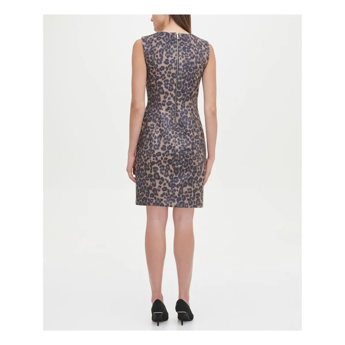 Tommy Hilfiger Women's Animal Print Sleeveless Short Sheath Dress Brown Size 2 sold by Zulily product image thumbnail 2