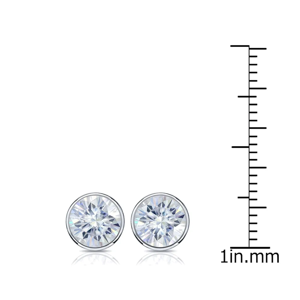 Auriya 18k Gold 2 1/2ctw Bezel-set Round Moissanite Stud Earrings - 7 mm Screw-Backs sold by Zulily product image thumbnail 4