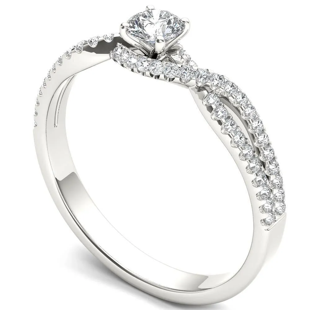 De Couer 10k White Gold 2/5ct TDW Diamond Classic Split-Shank Engagement Ring sold by Zulily product image thumbnail 2