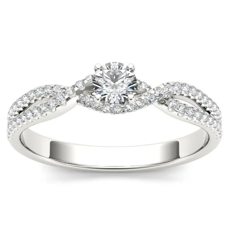 De Couer 10k White Gold 2/5ct TDW Diamond Classic Split-Shank Engagement Ring sold by Zulily