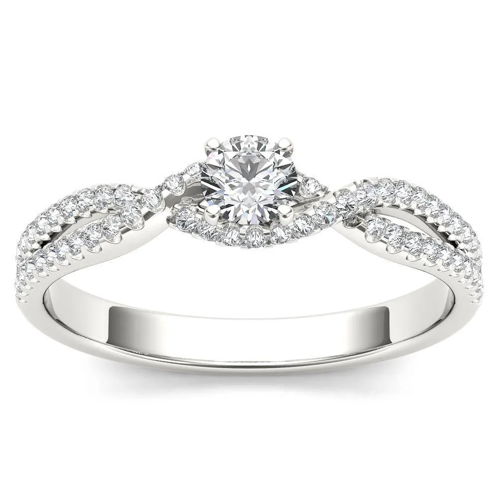 De Couer 10k White Gold 2/5ct TDW Diamond Classic Split-Shank Engagement Ring sold by Zulily