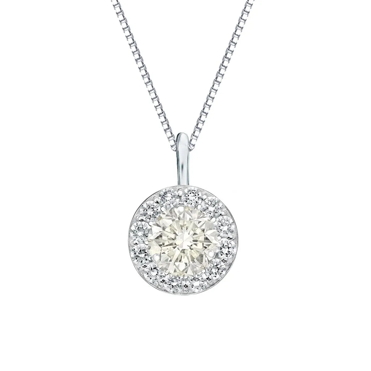 Auriya 1 carat TW Round Halo Diamond Necklace 14k Gold sold by Zulily product image thumbnail 3