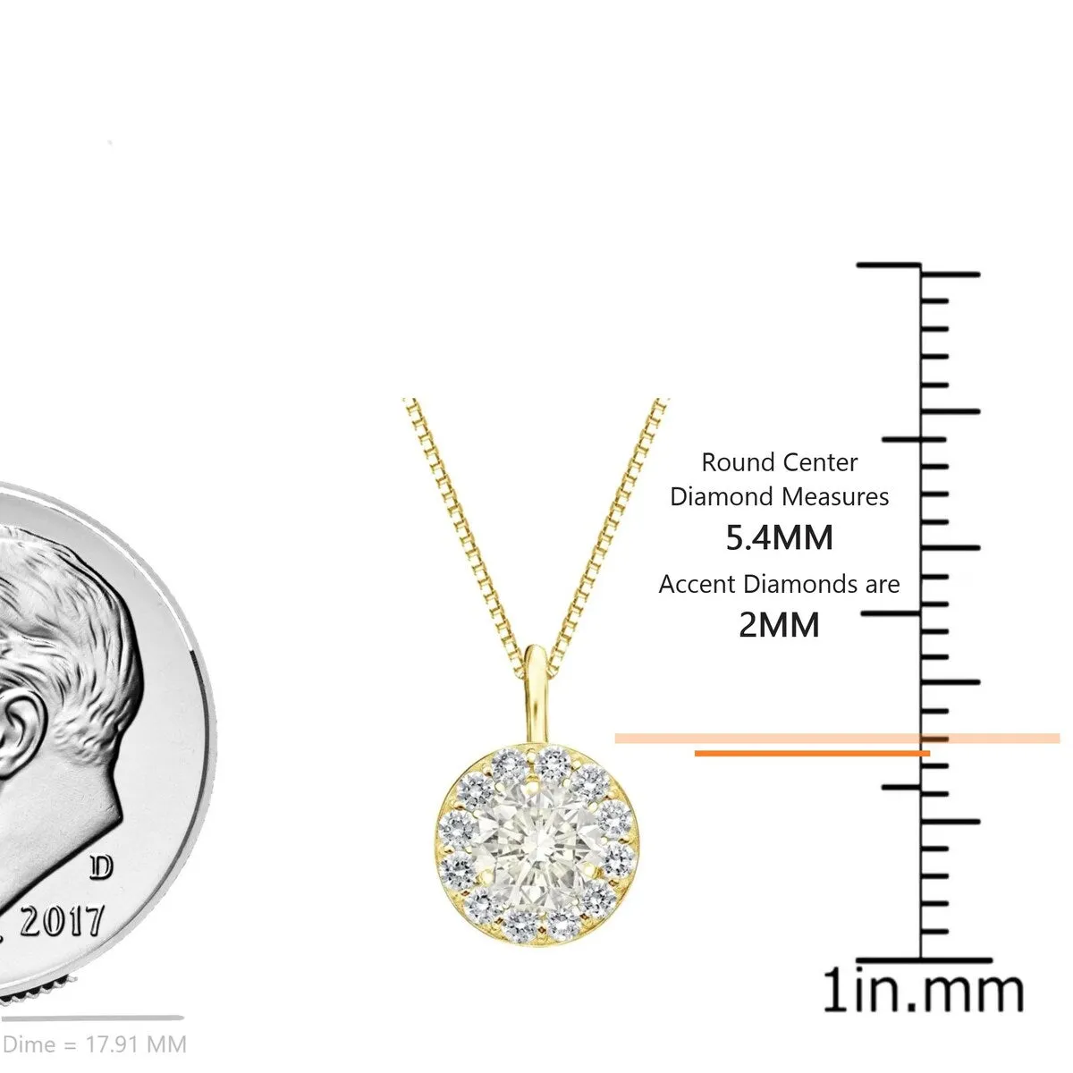 Auriya 1 carat TW Round Halo Diamond Necklace 14k Gold sold by Zulily product image thumbnail 4
