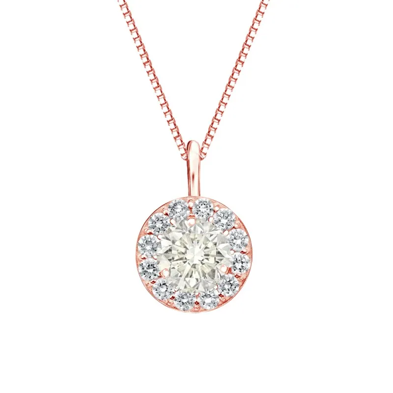 Auriya 1 carat TW Round Halo Diamond Necklace 14k Gold sold by Zulily