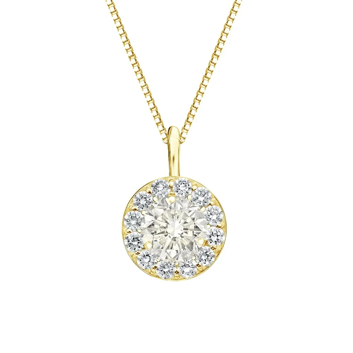 Auriya 1 carat TW Round Halo Diamond Necklace 14k Gold sold by Zulily product image thumbnail 2