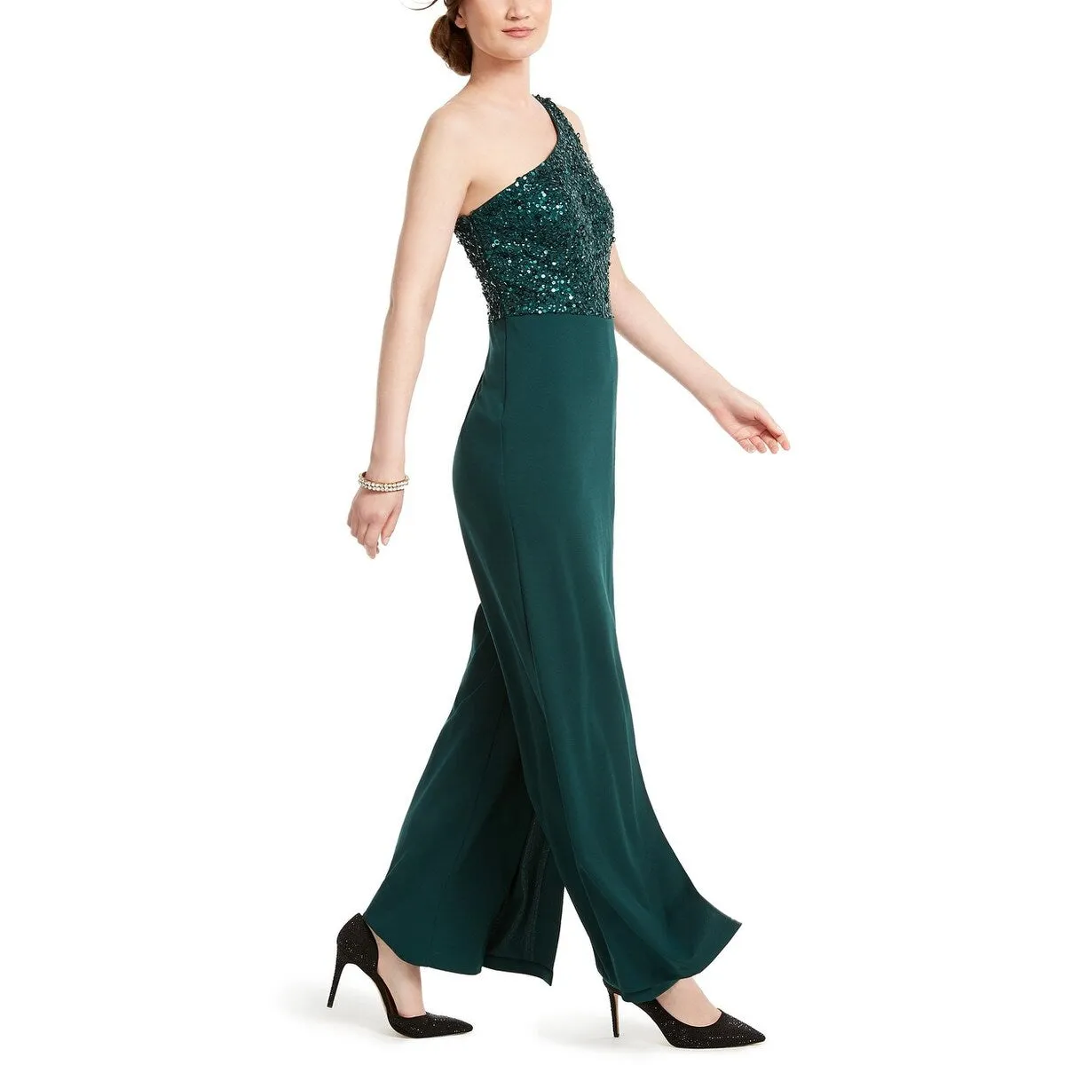 Adrianna Papell Women's Beaded Crepe Jumpsuit Green Size 4 Petite - 4 P sold by Zulily product image thumbnail 3