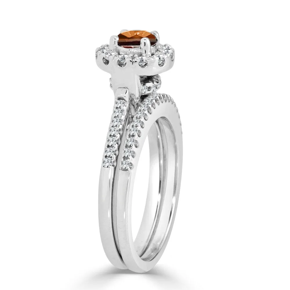 14k Gold 3/4ct TDW Brown Diamond Halo Engagement Ring Set by Auriya sold by Zulily product image thumbnail 5
