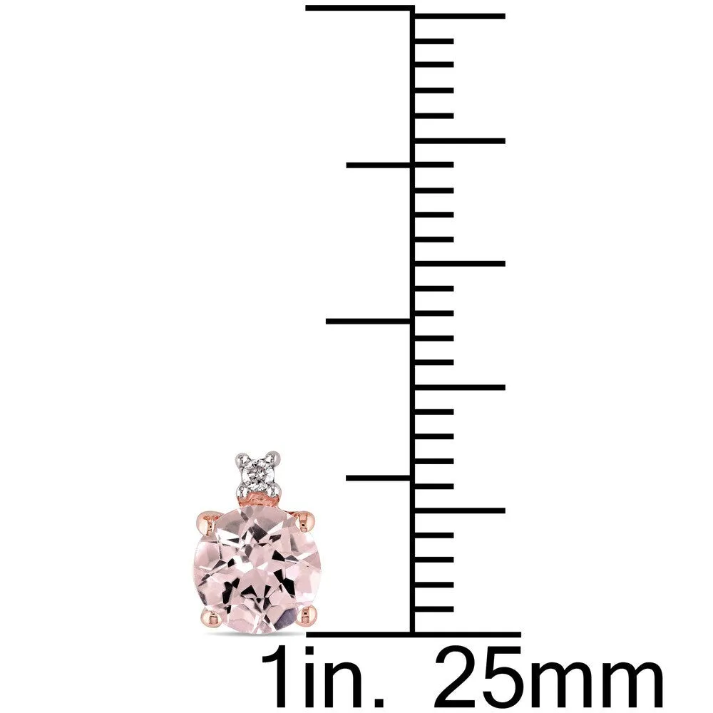 Miadora 10k Rose Gold Morganite and Diamond Accent Stud Earrings - Pink sold by Zulily product image thumbnail 2