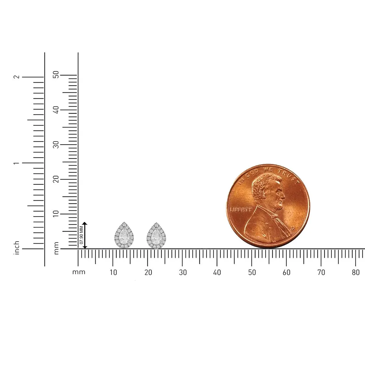 Drop Shape Pear Diamond Halo Earrings in 10k Gold by DeCouer sold by Zulily product image thumbnail 3