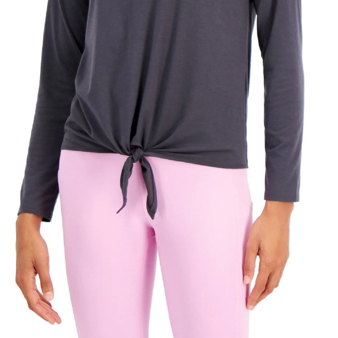 ID Ideology Women's Tie Front Top Gray Size Small sold by Zulily product image thumbnail 3