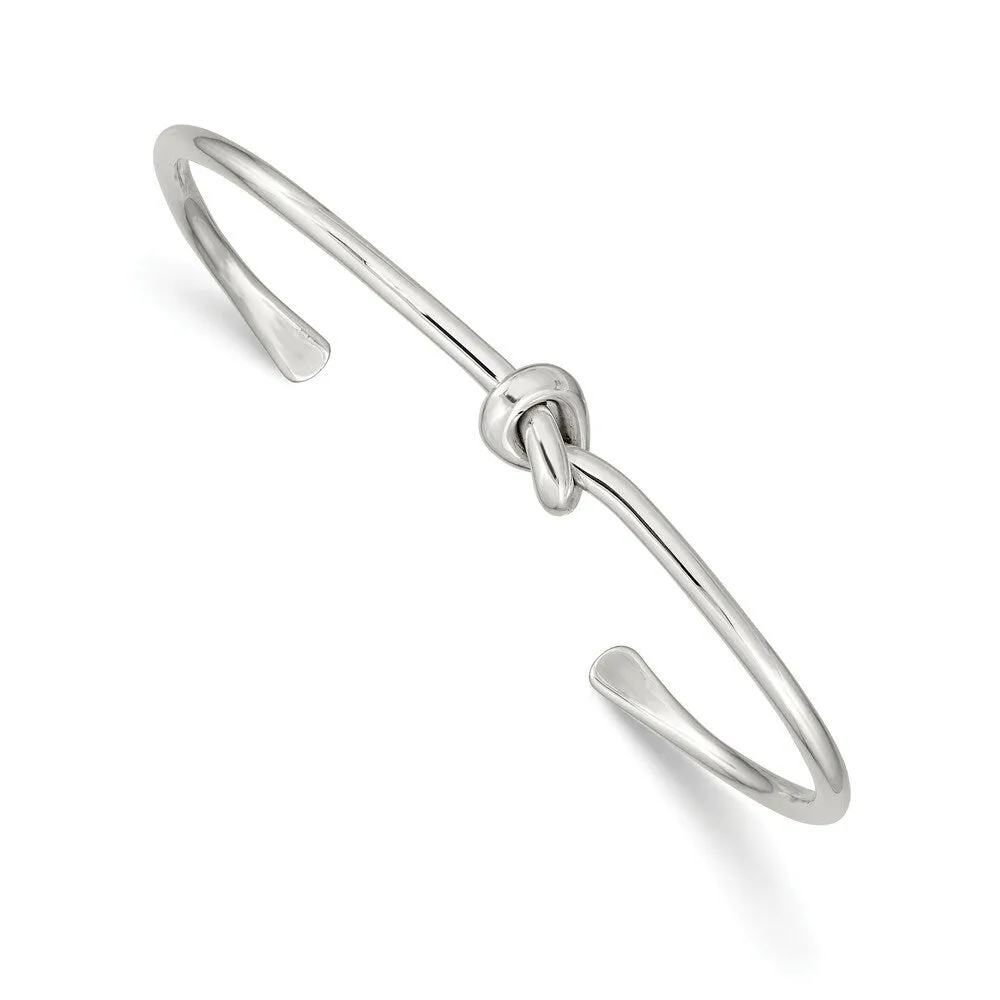 Curata 925 Sterling Silver Flexible Polished Knot Cuff Stackable Bangle Bracelet sold by Zulily