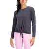 ID Ideology Women's Tie Front Top Gray Size Small sold by Zulily