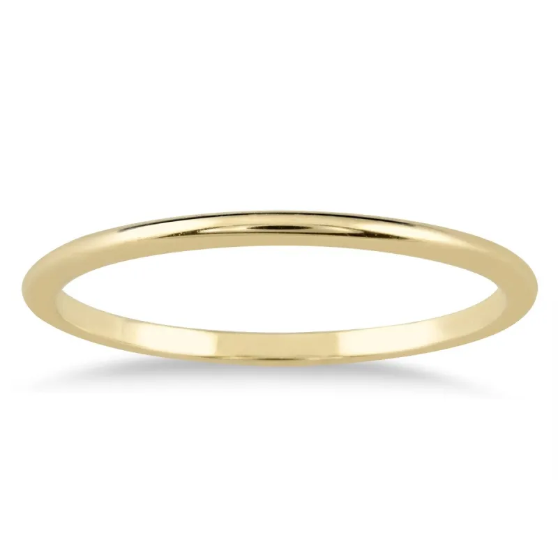 1mm Thin Domed 14k Yellow Gold Wedding Band sold by Zulily
