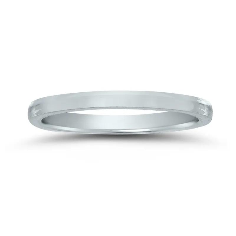 1.5MM European Contour Wedding Band in 14K White Gold sold by Zulily