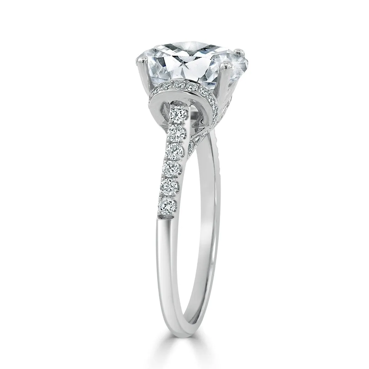 2 1/4ct Oval Moissanite and Diamond Engagement Ring 3/8ctw by Auriya 14k Gold sold by Zulily product image thumbnail 4
