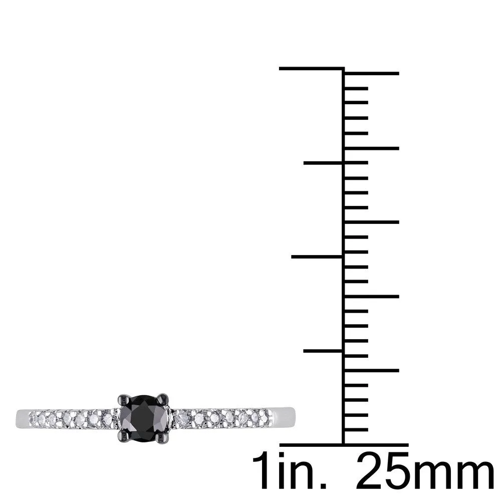 Miadora 10k White Gold 1/4ct Black and White Diamond Ring sold by Zulily product image thumbnail 3