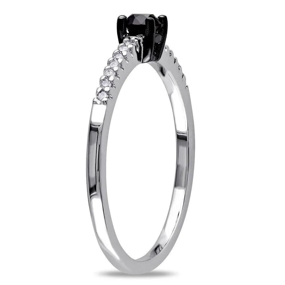 Miadora 10k White Gold 1/4ct Black and White Diamond Ring sold by Zulily product image thumbnail 2