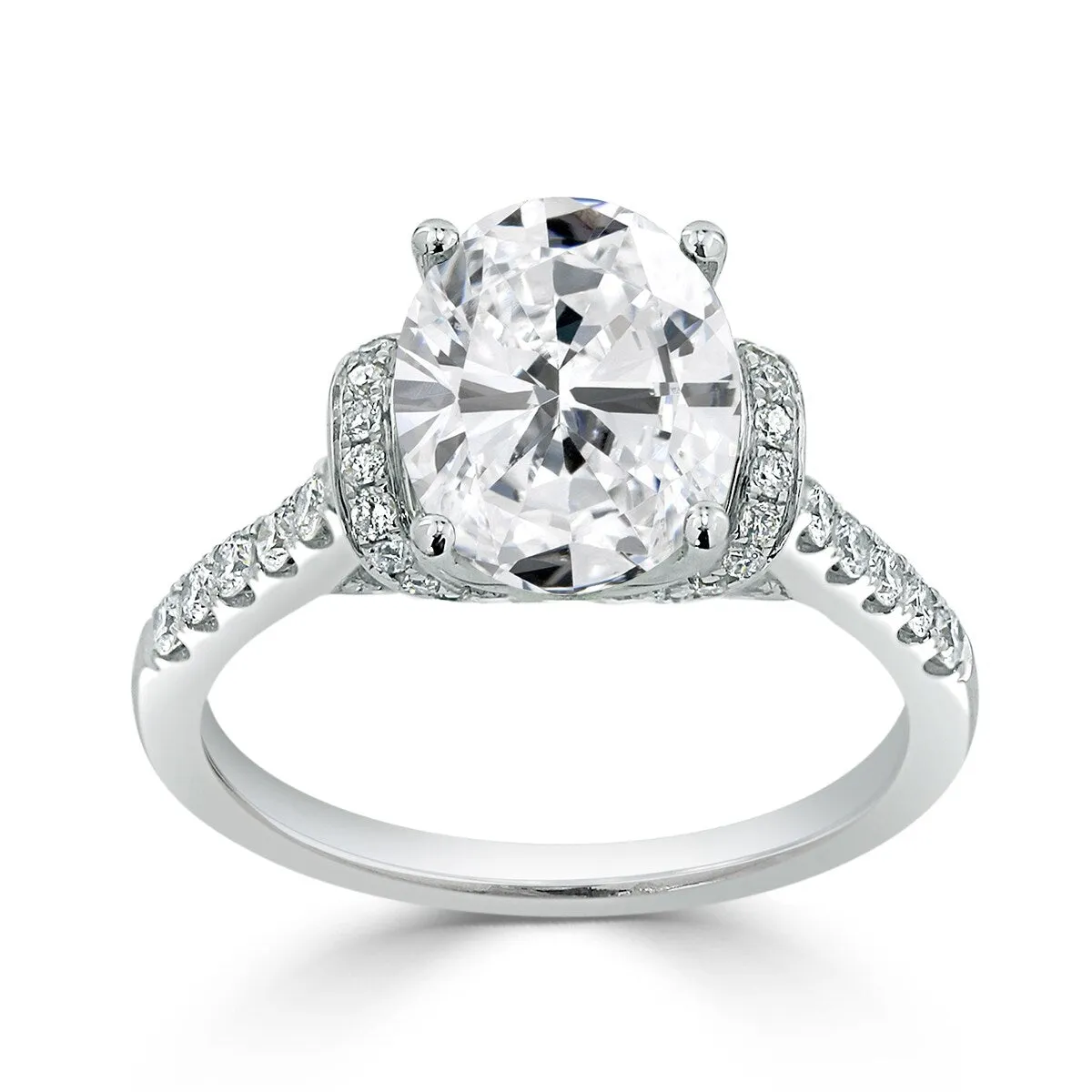 2 1/4ct Oval Moissanite and Diamond Engagement Ring 3/8ctw by Auriya 14k Gold sold by Zulily product image thumbnail 3