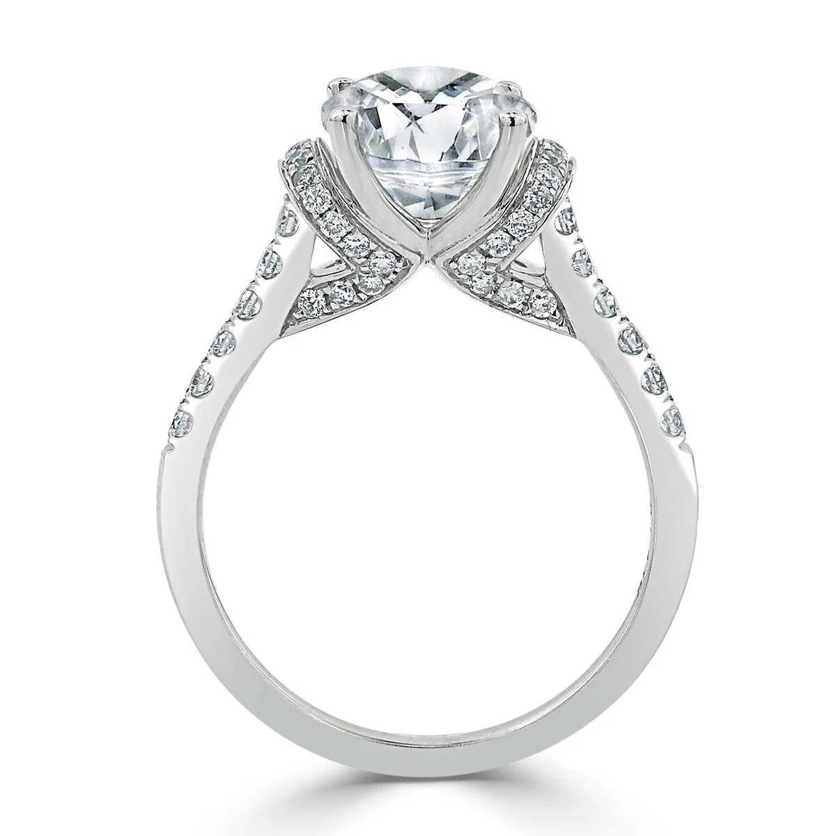 2 1/4ct Oval Moissanite and Diamond Engagement Ring 3/8ctw by Auriya 14k Gold sold by Zulily product image thumbnail 5