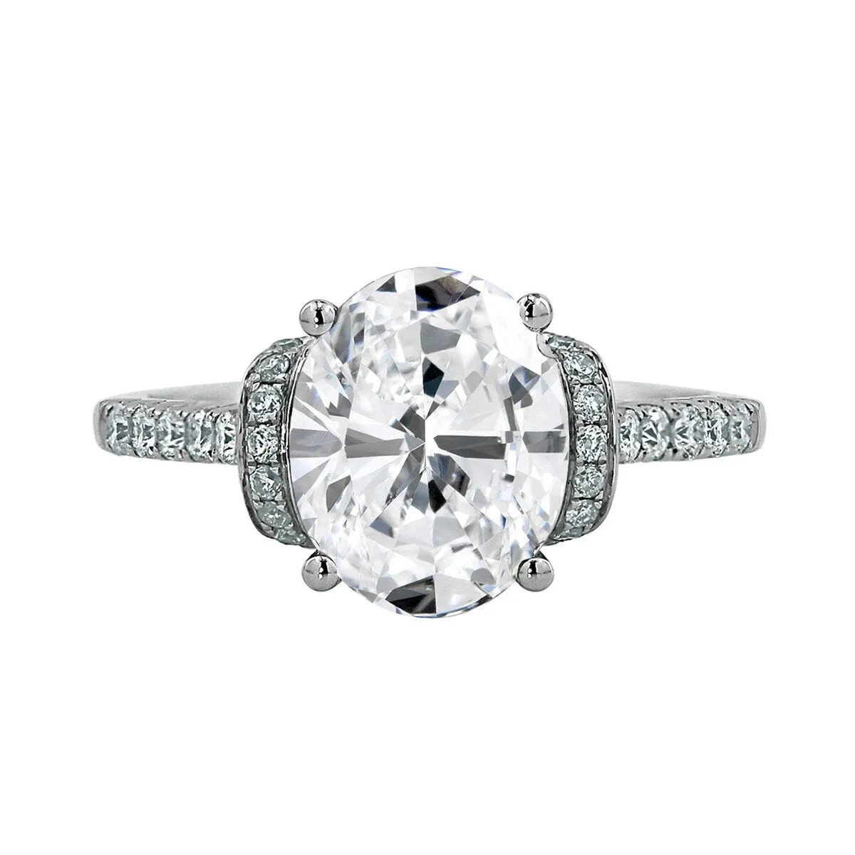 2 1/4ct Oval Moissanite and Diamond Engagement Ring 3/8ctw by Auriya 14k Gold sold by Zulily product image thumbnail 2