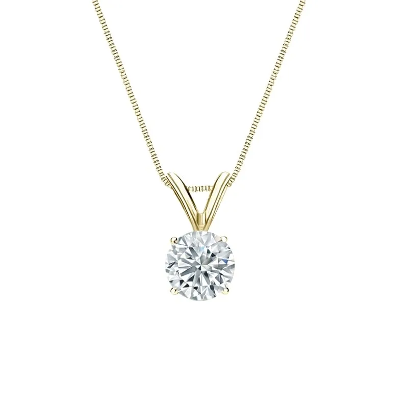 Auriya 18-karat Gold 0.50ctw Round Solitaire Lab Grown Diamond Necklace 4-Prong Basket (F-G VS) - 0.5 sold by Zulily product image thumbnail 2