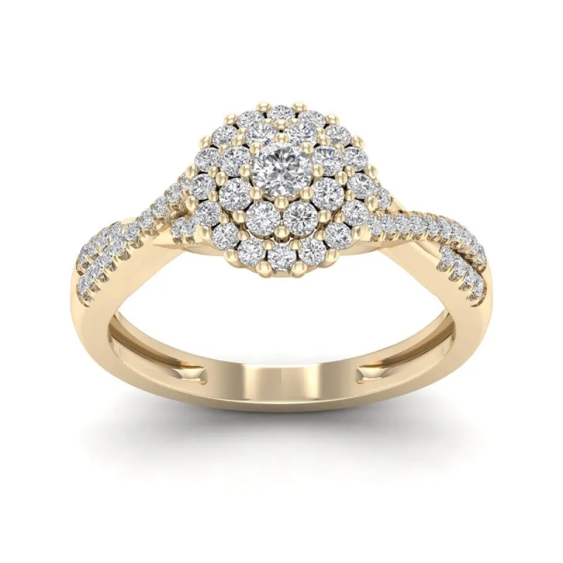 De Couer 1/2ct TDW Diamond Halo Engagement Ring - Yellow sold by Zulily