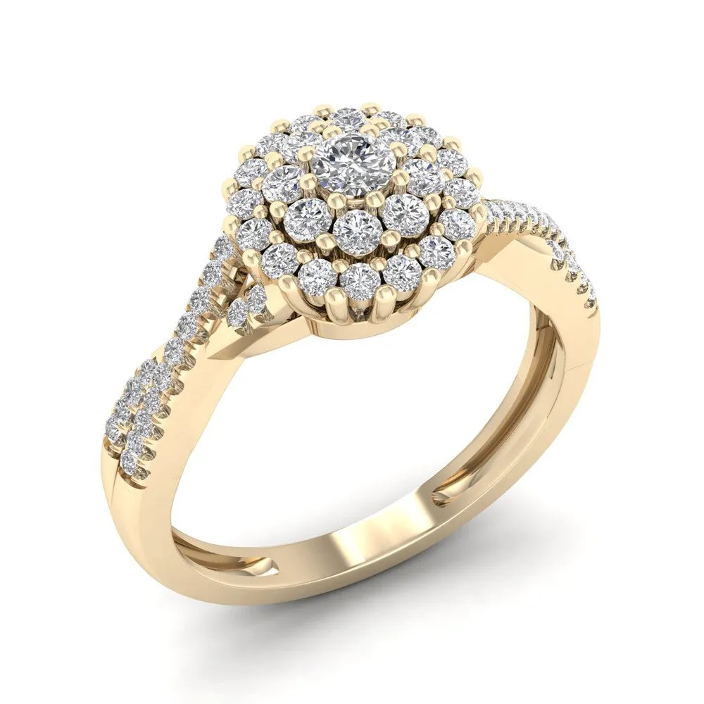 De Couer 1/2ct TDW Diamond Halo Engagement Ring - Yellow sold by Zulily product image thumbnail 2