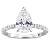 Created Forever 2 1/6ct TDW Lab-Grown Diamond and Tsavorite Accent Engagement Ring in 14k White Gold sold by Zulily