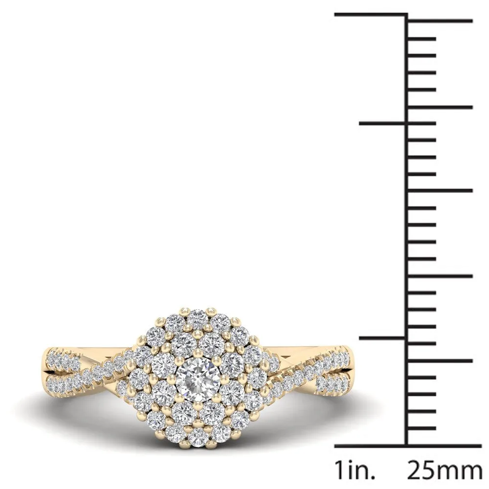 De Couer 1/2ct TDW Diamond Halo Engagement Ring - Yellow sold by Zulily product image thumbnail 4