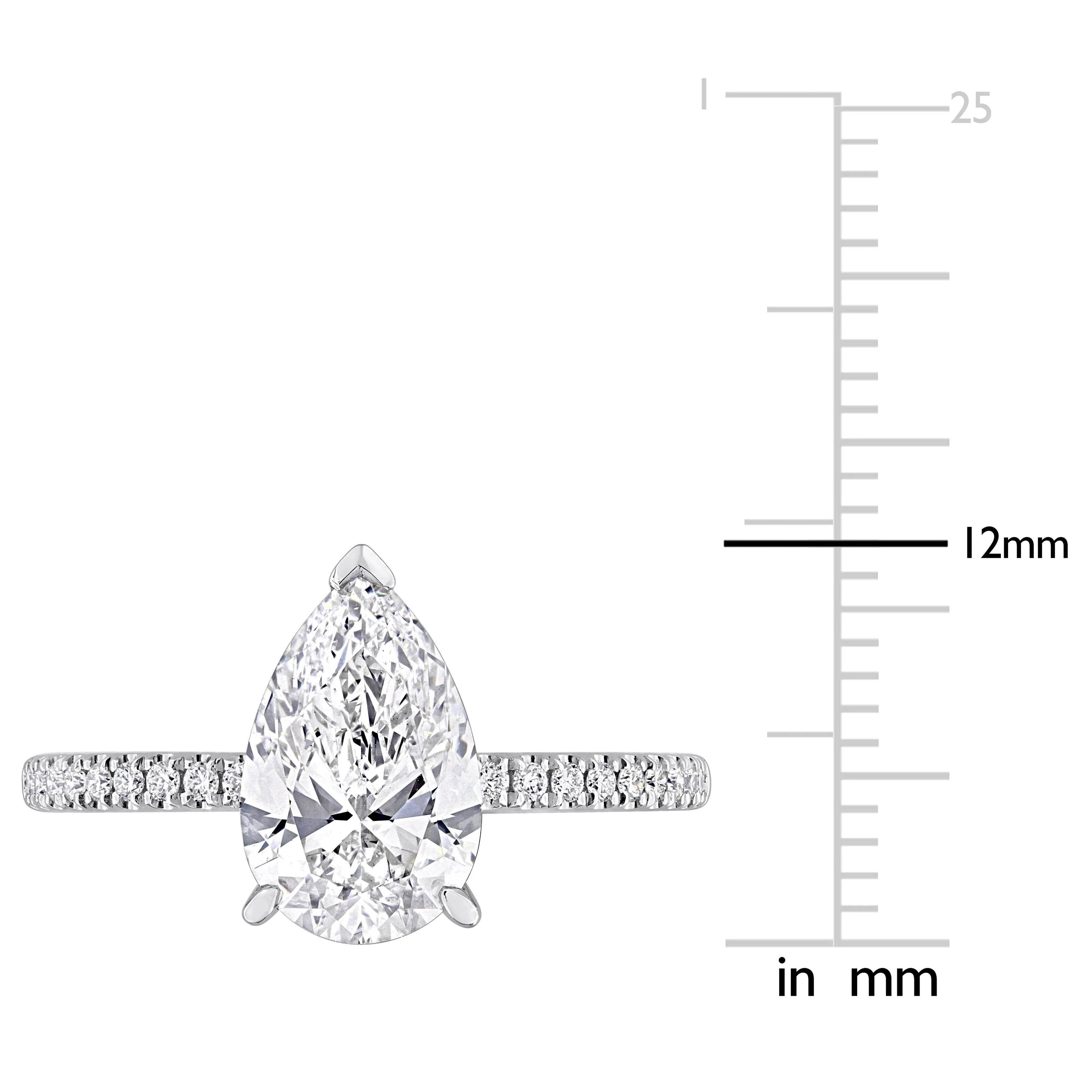 Created Forever 2 1/6ct TDW Lab-Grown Diamond and Tsavorite Accent Engagement Ring in 14k White Gold sold by Zulily product image thumbnail 4