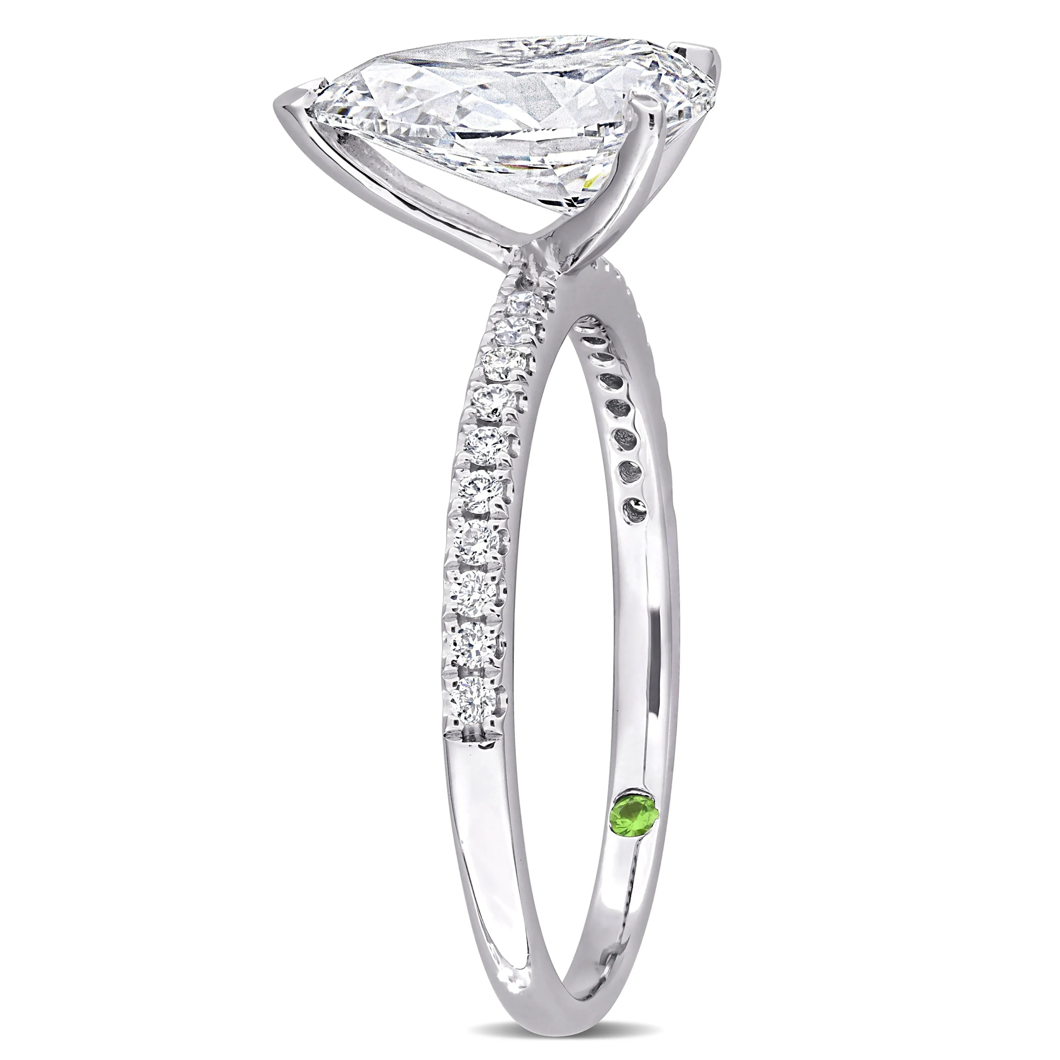 Created Forever 2 1/6ct TDW Lab-Grown Diamond and Tsavorite Accent Engagement Ring in 14k White Gold sold by Zulily product image thumbnail 3