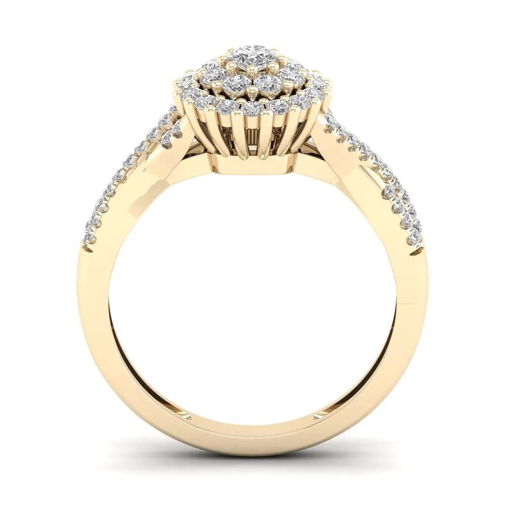 De Couer 1/2ct TDW Diamond Halo Engagement Ring - Yellow sold by Zulily product image thumbnail 3