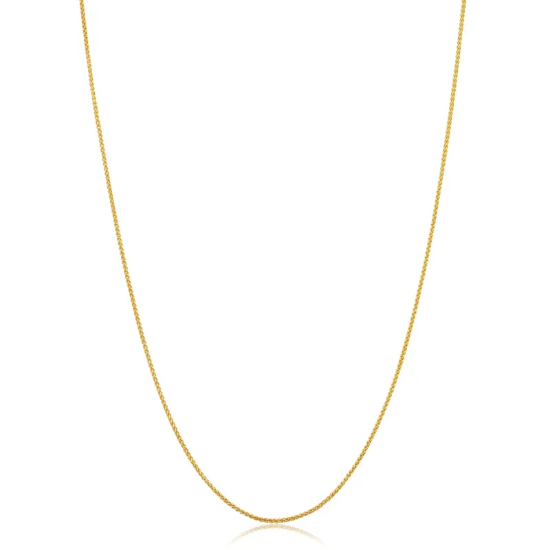 14k Yellow Gold Filled 0.8 mm Round Wheat Chain Necklace for Women (14 - 30 inches) sold by Zulily
