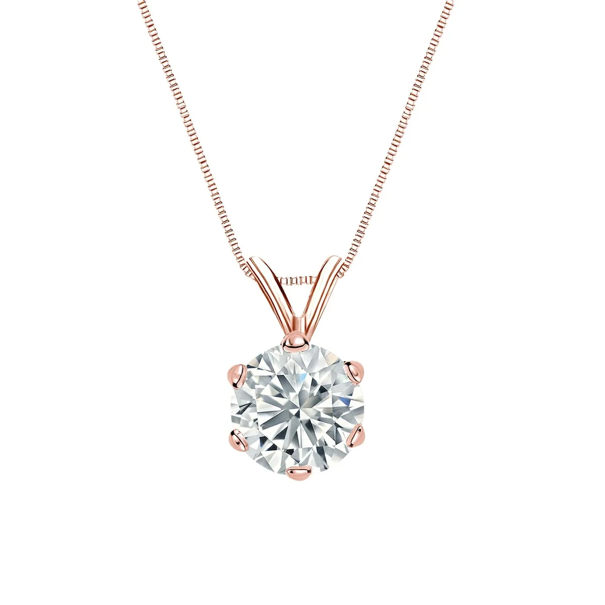 Auriya 14-karat Gold 1.00ctw Round Solitaire Lab Grown Diamond Necklace 6-Prong (D-E VVS) - 1 sold by Zulily