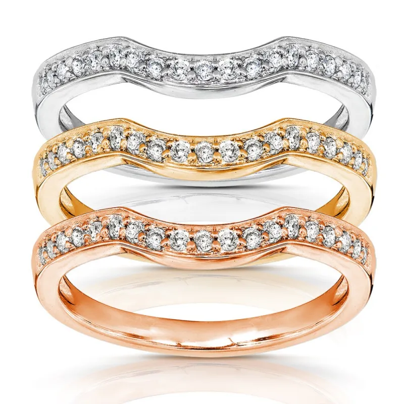 Annello by Kobelli 14k Gold 1/6 Carat TDW Women's Diamond Curved Wedding Band sold by Zulily