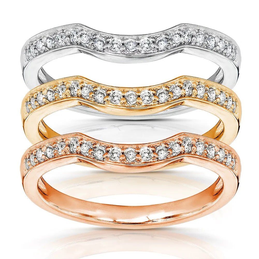 Annello by Kobelli 14k Gold 1/6 Carat TDW Women's Diamond Curved Wedding Band sold by Zulily