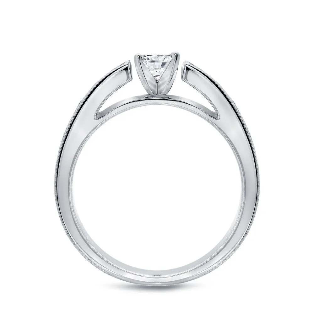 Auriya 14k Gold 1/2ctw Round Channel-set Diamond Engagement Ring Set sold by Zulily product image thumbnail 5