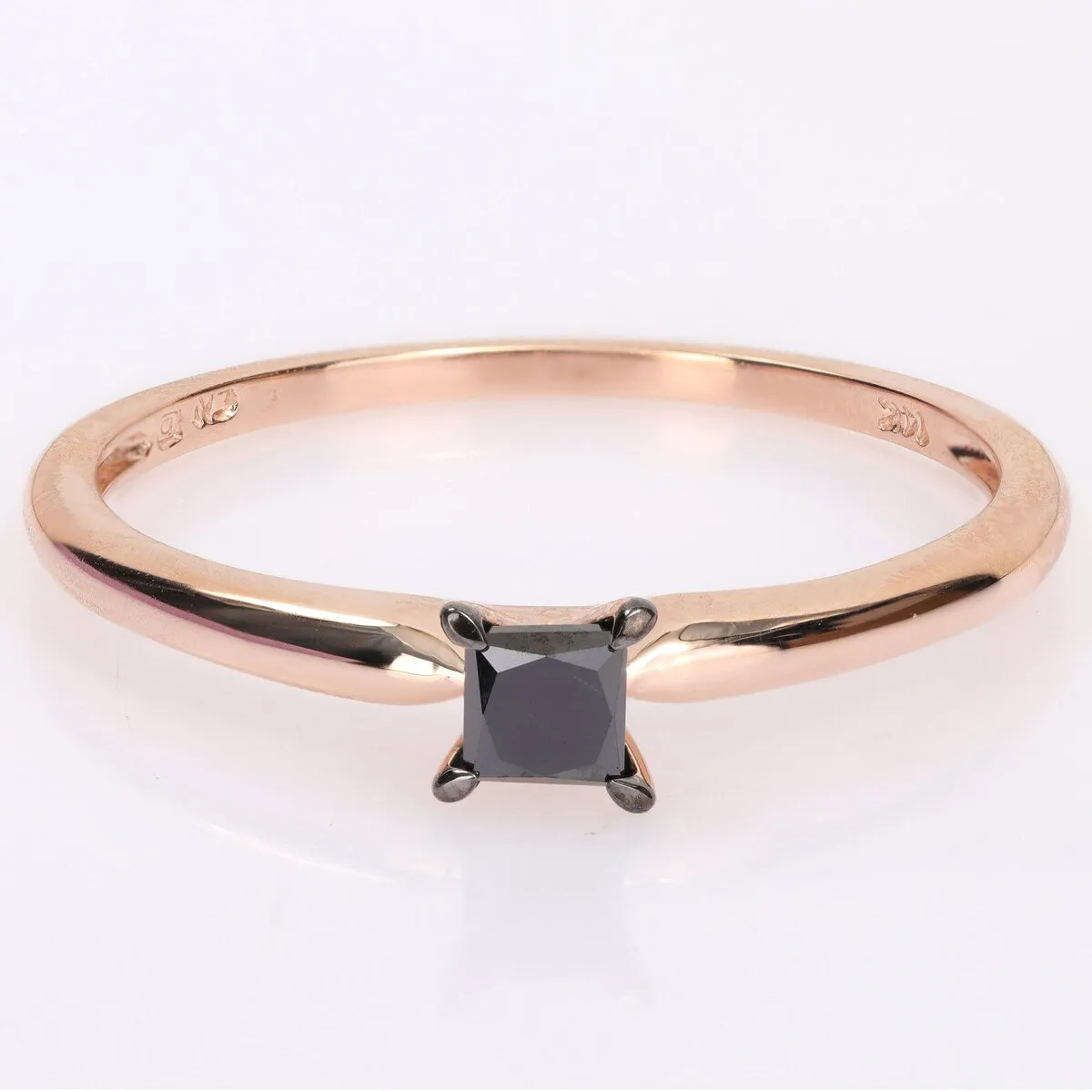Miadora 1/4ct TDW Princess-cut Black Diamond Solitaire Engagement Ring in 14k Rose Gold sold by Zulily