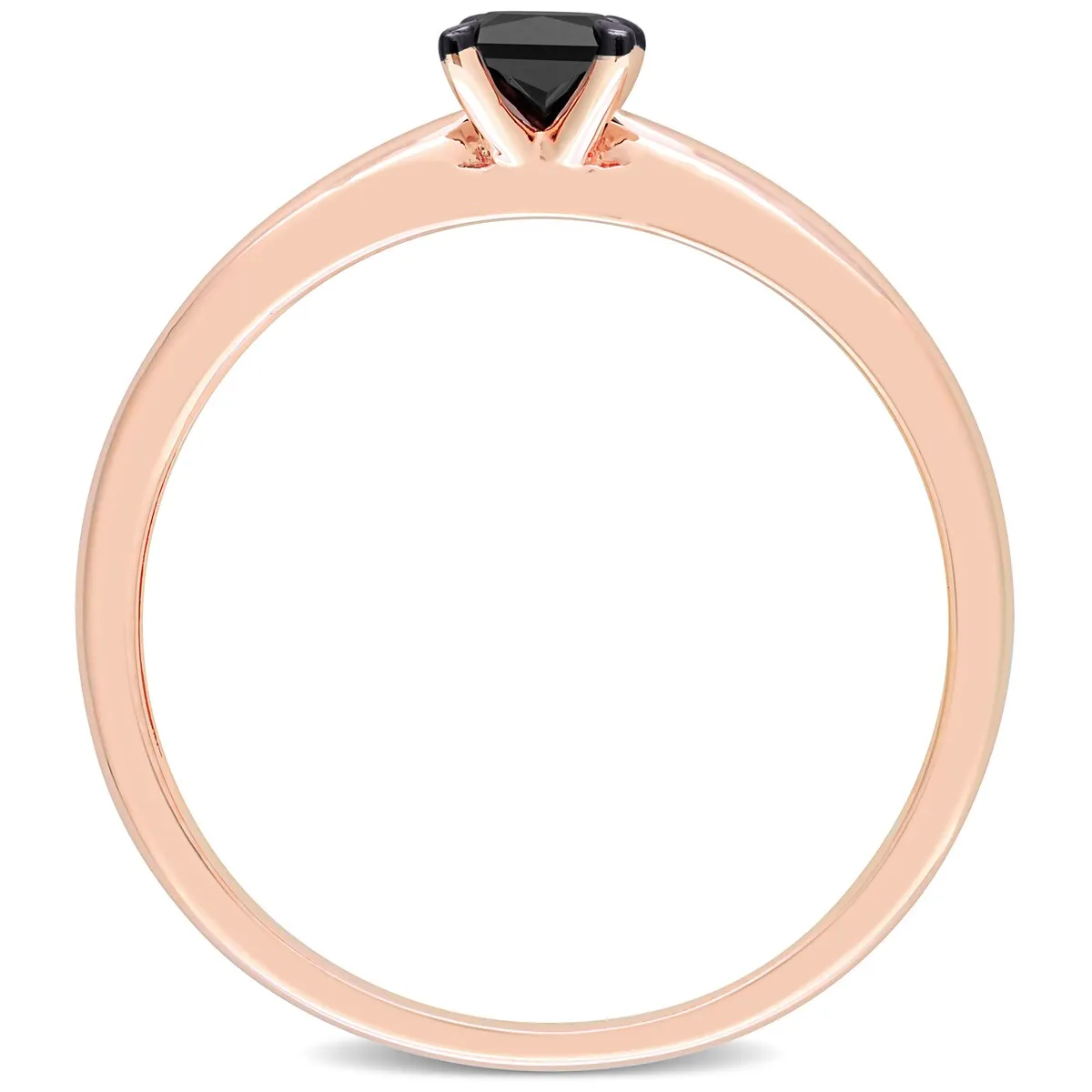 Miadora 1/4ct TDW Princess-cut Black Diamond Solitaire Engagement Ring in 14k Rose Gold sold by Zulily product image thumbnail 5