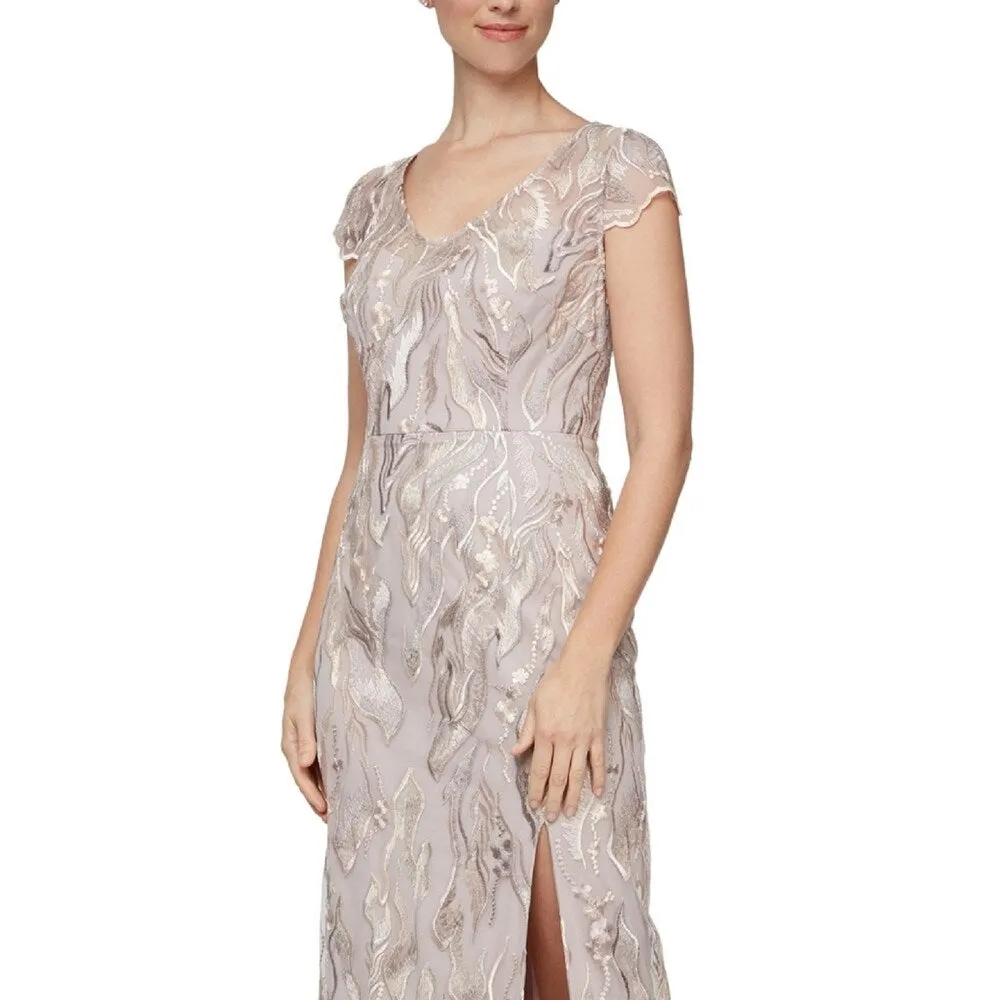 Alex & Eve Women's Embroidered Column Gown Pink Size 12 sold by Zulily product image thumbnail 3