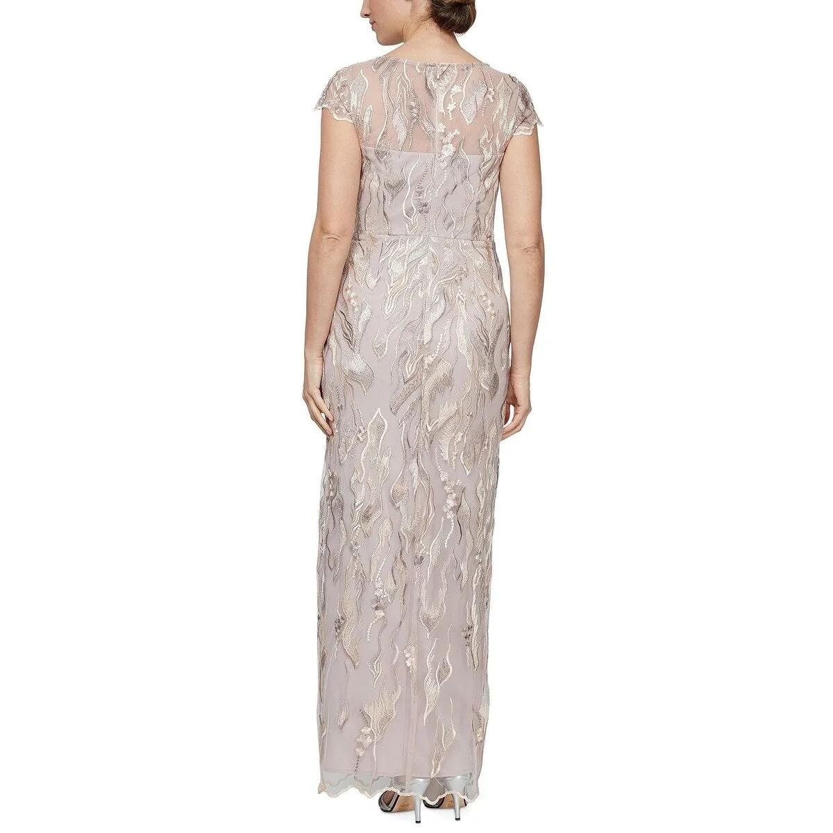 Alex & Eve Women's Embroidered Column Gown Pink Size 12 sold by Zulily product image thumbnail 2