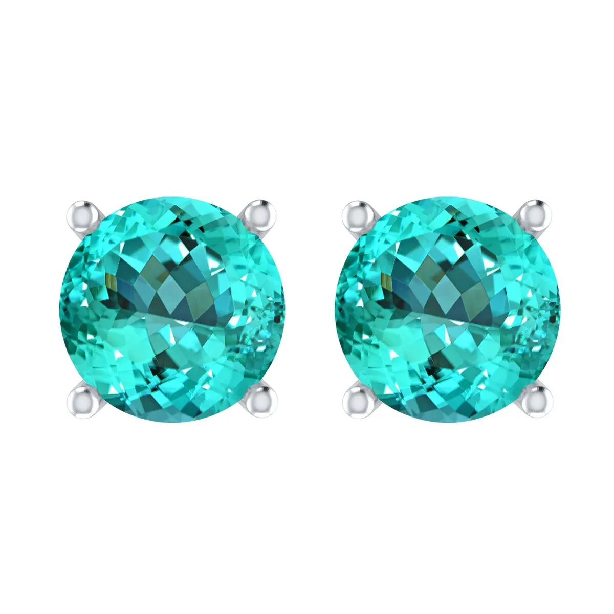Sterling Silver 4.00Ct Paraiba Tourmaline Stud Earrings sold by Zulily