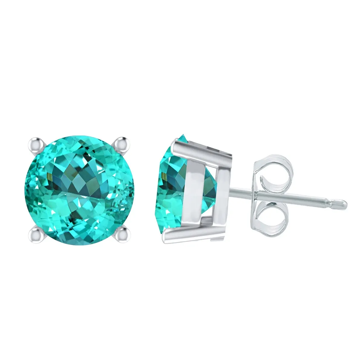 Sterling Silver 4.00Ct Paraiba Tourmaline Stud Earrings sold by Zulily product image thumbnail 2