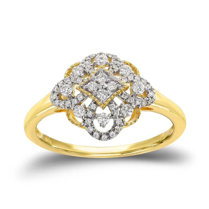 Auriya Vintage Art Deco Diamond Engagement Ring 1/4ct TDW 10K Gold sold by Zulily