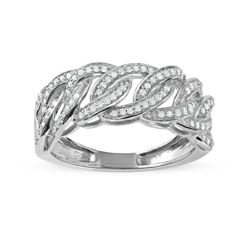 1/4ct TDW Diamond Cuban Link Men's Ring in 14k Gold sold by Zulily